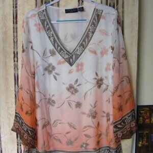Ladies Plus Size 3x Floral Sheer Blouse Shirt by Separates New York City Design